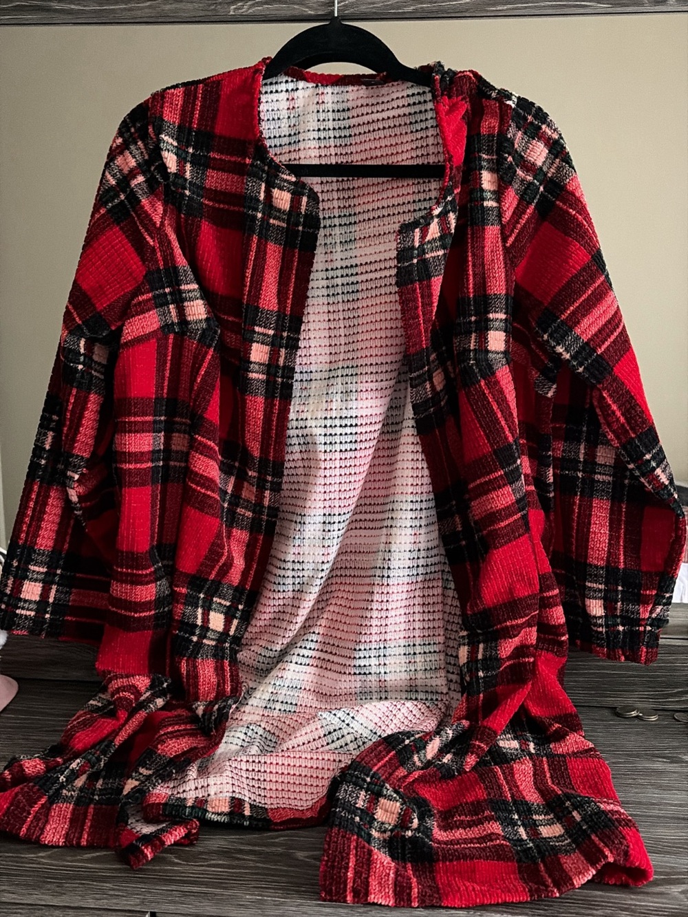 Red Plaid Cardigan